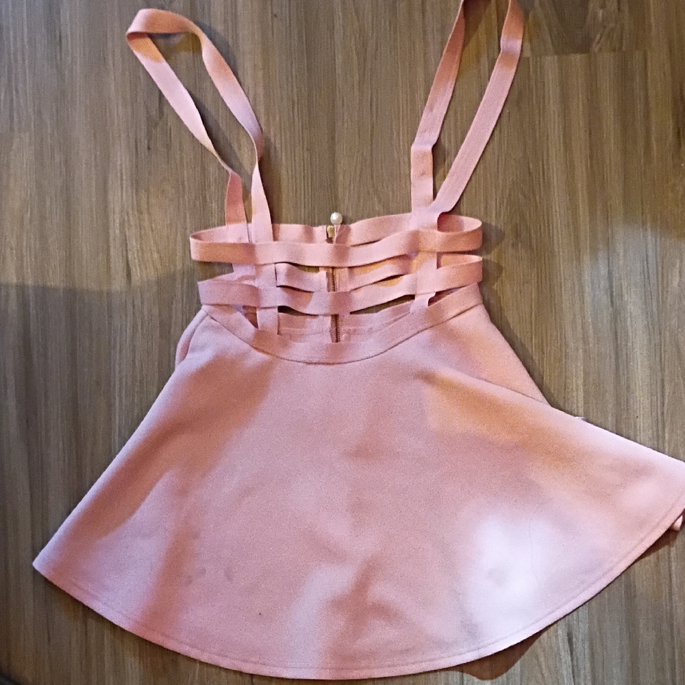 Elegant Pink Strappy Women's Top